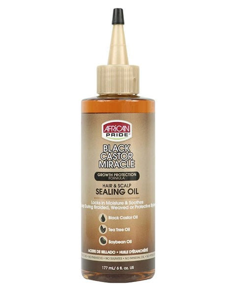 African Pride Black Castor Miracle Hair And Scalp Sealing Oil 177ml
