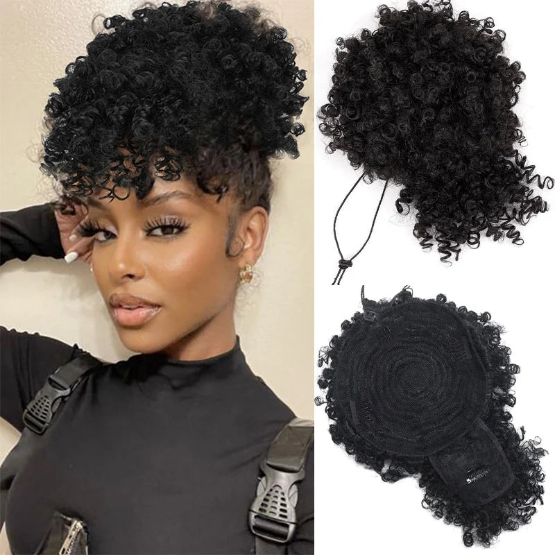 Afro Puff Kinky Curly Hair Ponytail Extension