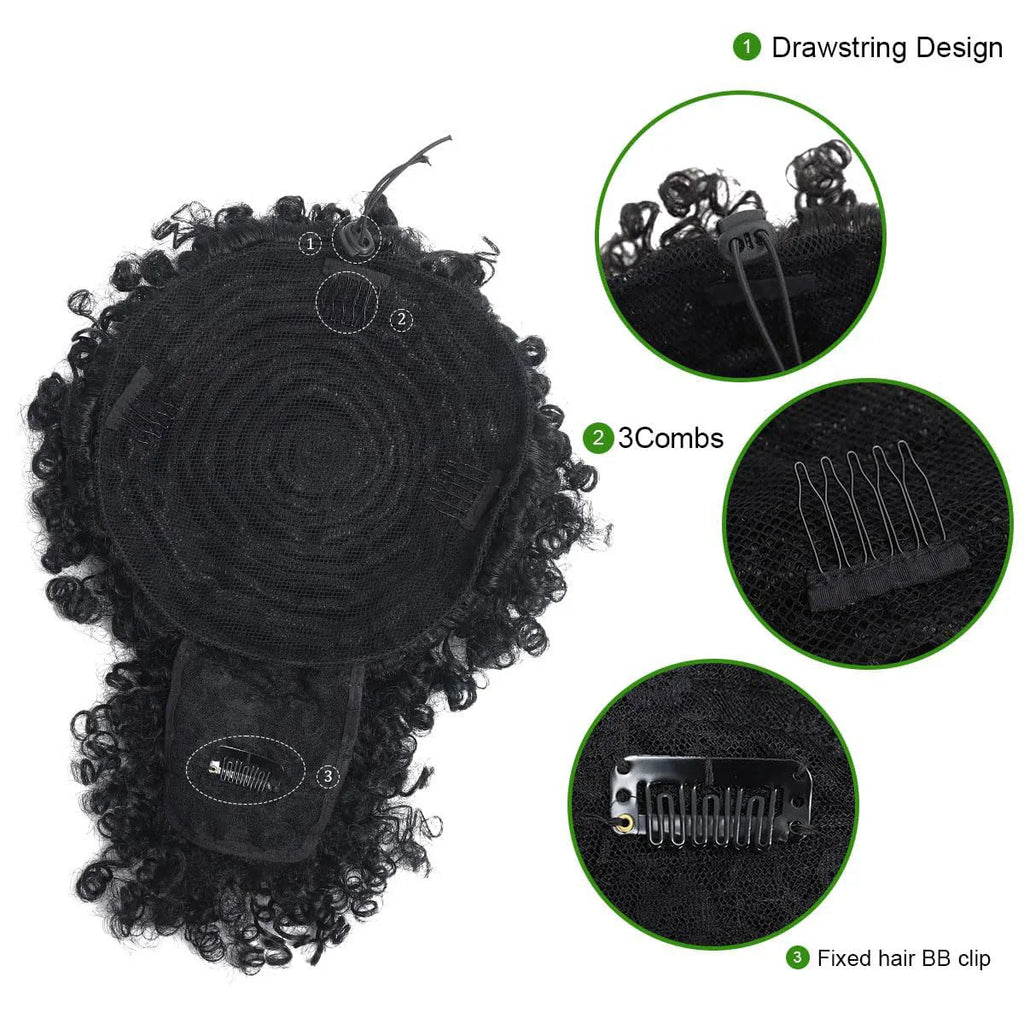 Afro Puff Kinky Curly Hair Ponytail Extension