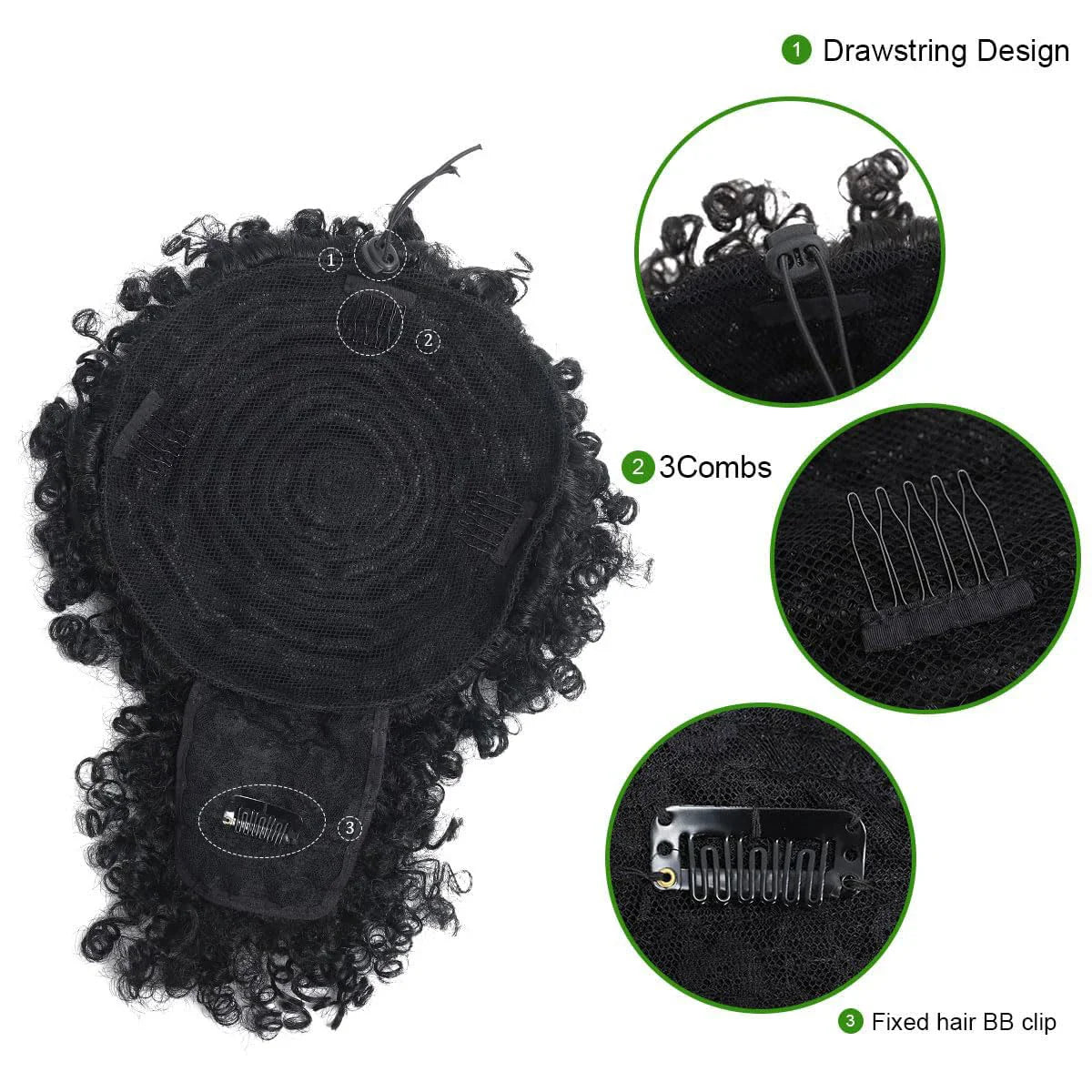 Afro Puff Kinky Curly Hair Ponytail Extension