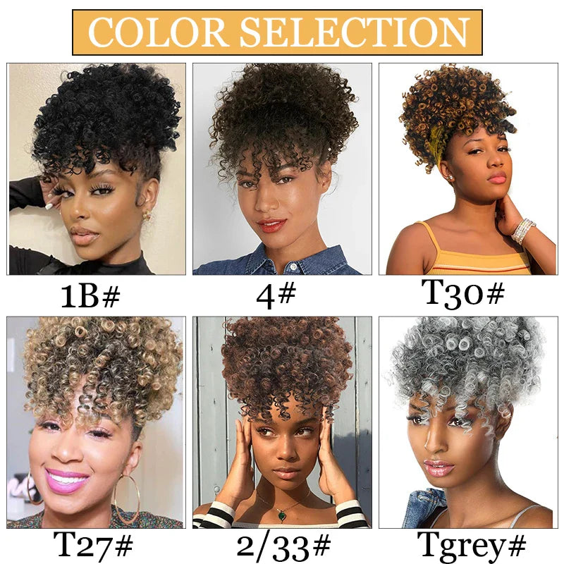 Afro Puff Kinky Curly Hair Ponytail Extension