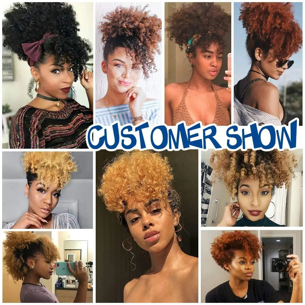 Afro Puff Kinky Curly Hair Ponytail Extension