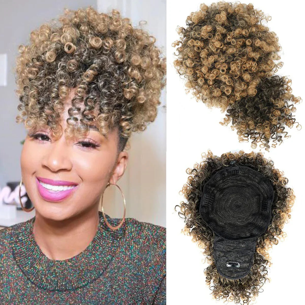 Afro Puff Kinky Curly Hair Ponytail Extension