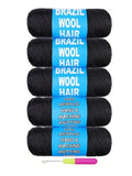Black Brazilian Wool Hair Yarn for Braids