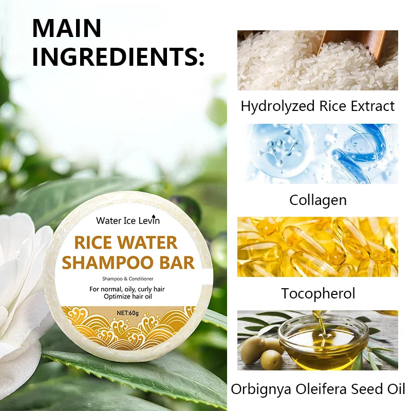 Organic Rice water Shampoo Soap Bar 60g for Hair Growth